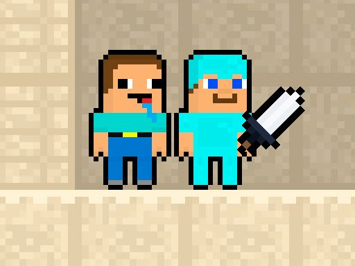 Noob vs Pro Sand island - browser game screenshot