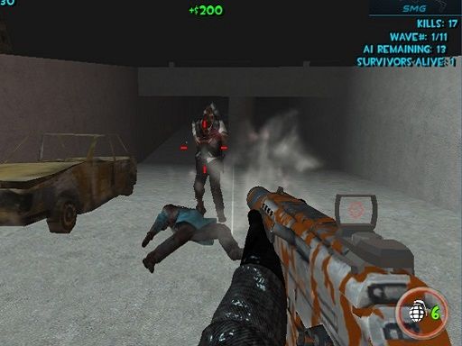Zombie Apocalypse Tunnel Survival - browser game screenshot