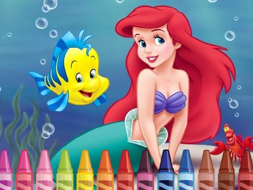 4GameGround - Little Mermaid Coloring - browser game screenshot