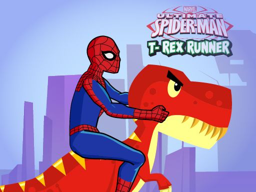Spiderman T-Rex Runner - browser game screenshot