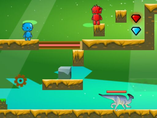 Fire And Water In Dino World - browser game screenshot