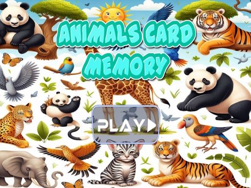 Animal cards memory - browser game screenshot