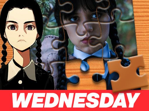 Wednesday Addams Jigsaw Puzzle - browser game screenshot