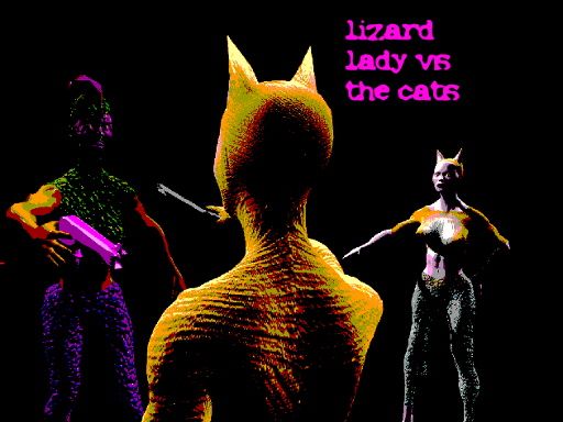 Lizard Lady vs the Cats - browser game screenshot
