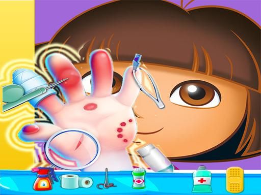 Dora Hand Doctor Fun Games for Girls Online - browser game screenshot