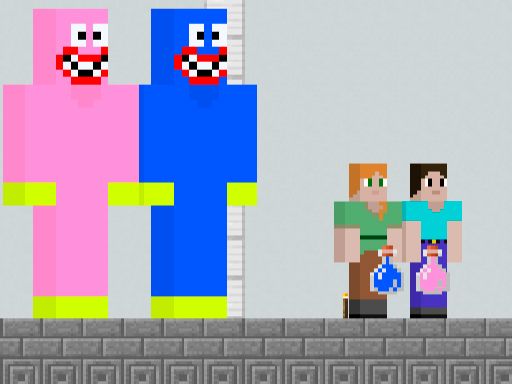 Huggy Kissy vs Steve Alex - browser game screenshot