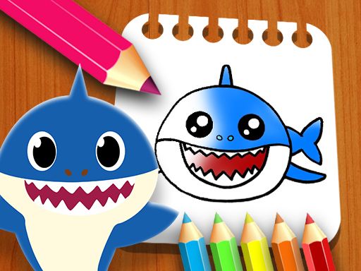 Baby Shark Coloring Book - browser game screenshot
