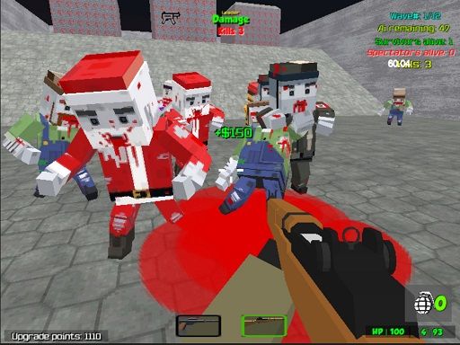 Pixel Wars Apocalypse Zombie blocky combat - browser game screenshot