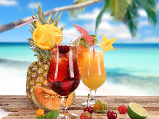 Summer Drinks Puzzle - browser game screenshot