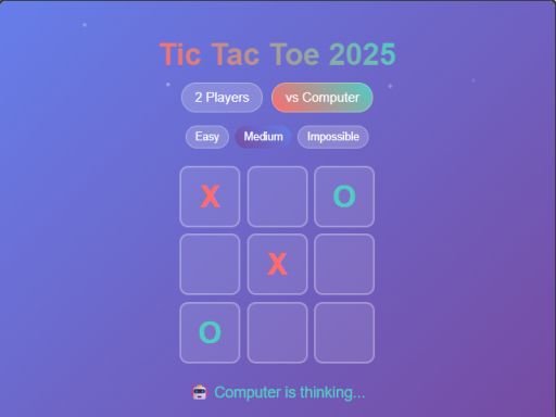 Tic Tac Toe 2025 - browser game screenshot