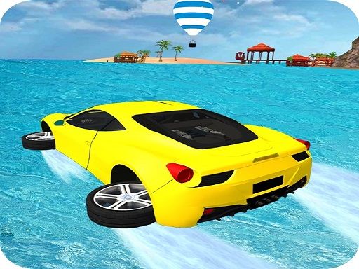 Water Surfing Car Stunts Game 3D - browser game screenshot