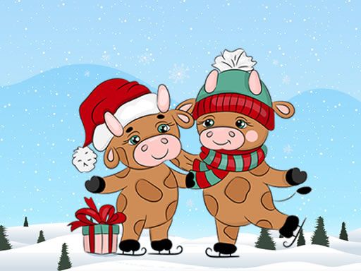 Cute Christmas Bull Difference Cute Christmas Bull Difference - browser game screenshot