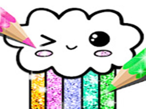 Kawaii Coloring Book Glitter - Drawing Book - browser game screenshot