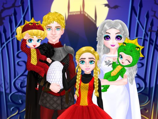 Princess Family Halloween Costume - browser game screenshot