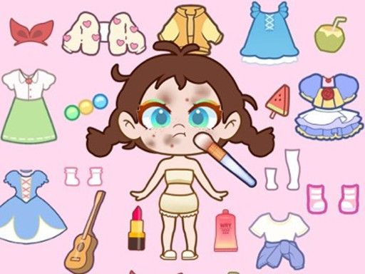 Paint Doll Dress Up - browser game screenshot