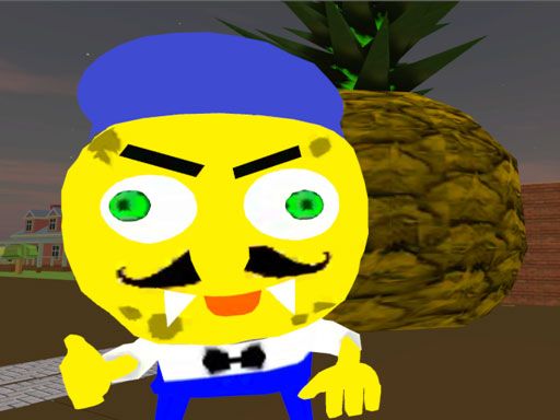 Neighbor Sponge. Scary Secret 3D - browser game screenshot