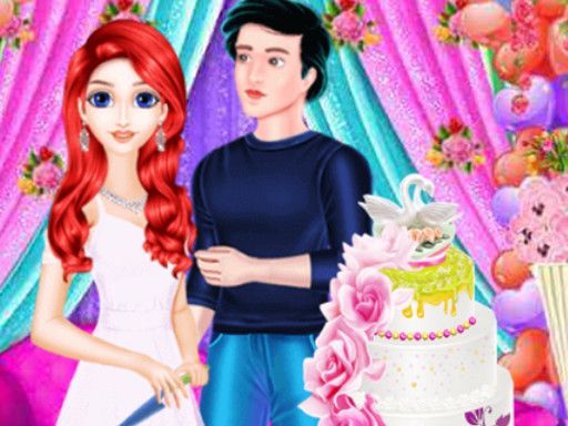 Mermaid Girl Wedding Cooking Cake  - browser game screenshot