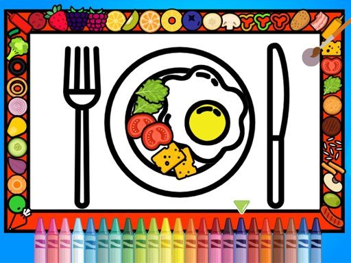 Color and Decorate Dinner Plate - browser game screenshot