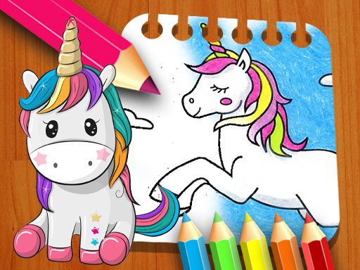 Unicorn Coloring Book - browser game screenshot