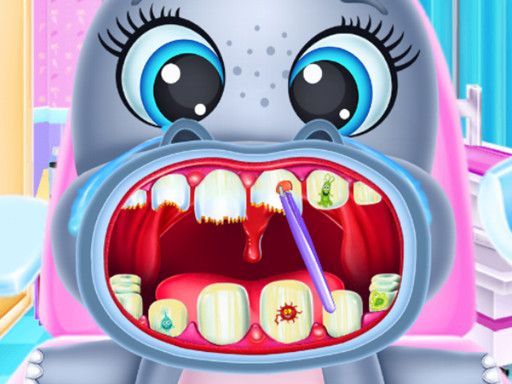 Baby Hippo Dental Care - browser game screenshot