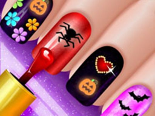 Glow Halloween Nails - Polish & Color - browser game screenshot