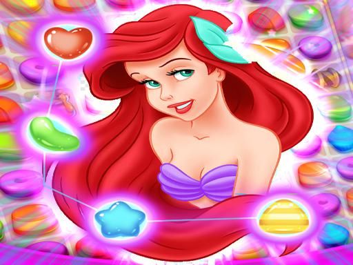 Ariel | The Little Mermaid Match 3 Puzzle - browser game screenshot