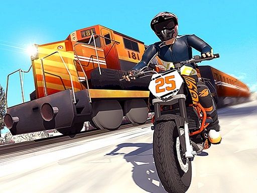 Tricky Bike Stunt vs Train Racing Game  - browser game screenshot
