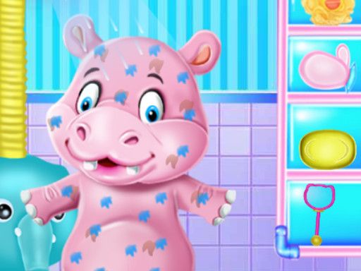 Baby Hippo Bath Time - browser game screenshot
