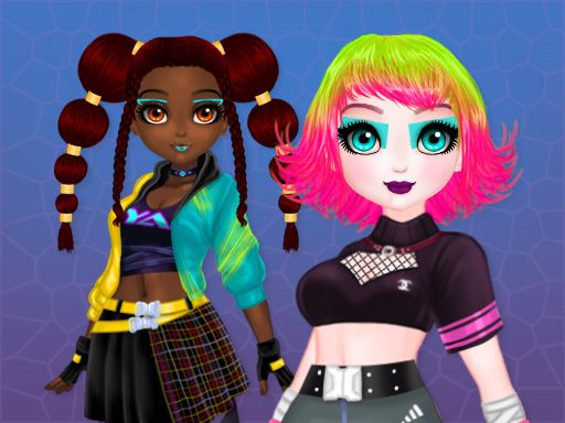 Cyberpunk Hairstyle 2200 - browser game screenshot