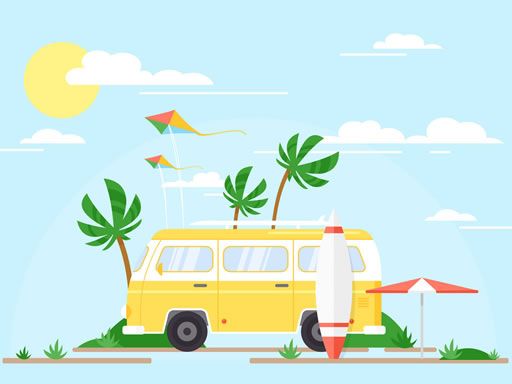Vacation Time Jigsaw - browser game screenshot