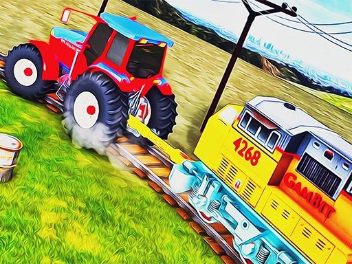 Tractor Towing Train 2022 3D - browser game screenshot