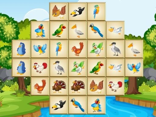 Birds Mahjong Deluxe - browser game screenshot