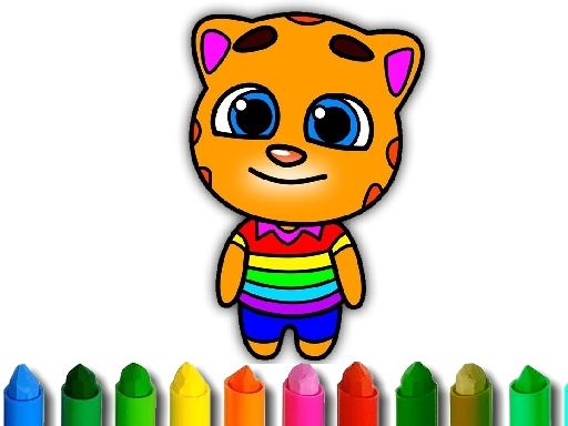 Talking Tom Coloring Book - browser game screenshot