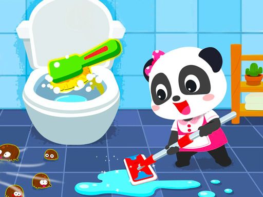 Baby Panda House Cleaning - browser game screenshot