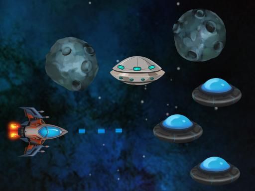 Relentless Flying Saucers - browser game screenshot