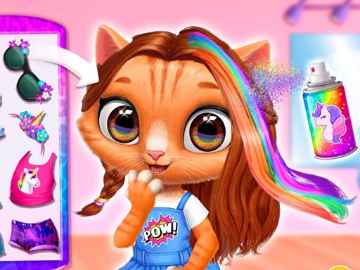 Kitty Animal Hair Salon - browser game screenshot