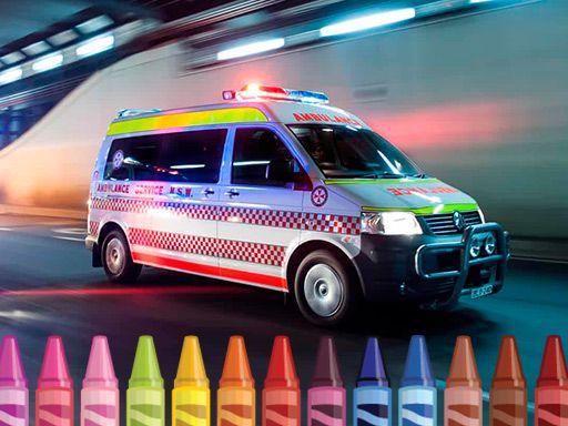 Ambulance Coloring - browser game screenshot