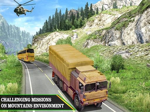US Army Uphill Offroad Mountain Truck Game 3D - browser game screenshot