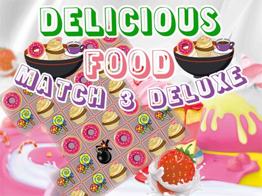 Delicious Food Match 3 Deluxes - browser game screenshot