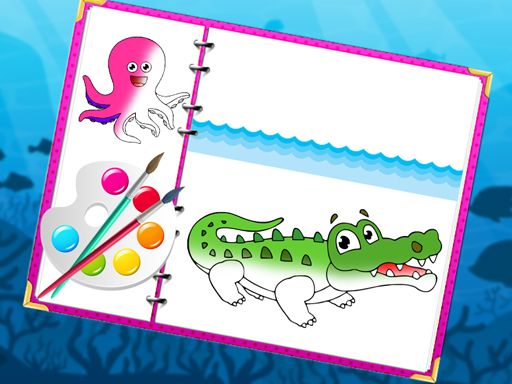 Sea Creatures Coloring Book - browser game screenshot