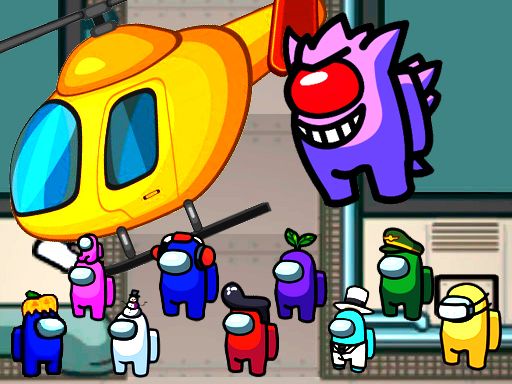 Among us airship slings - browser game screenshot