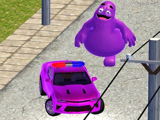 Grimace vs Police SuperCar - browser game screenshot