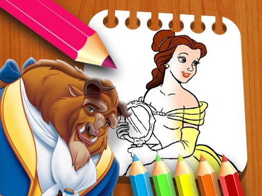 Beauty & the Beast Coloring Book - browser game screenshot