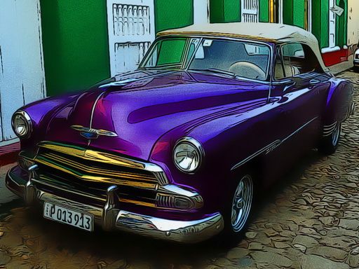 Cuban Vintage Cars Jigsaw - browser game screenshot