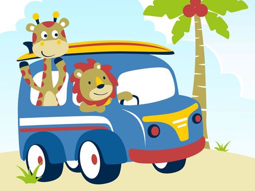 Cute Animals With Cars Difference Cute Animals With Cars Difference - browser game screenshot