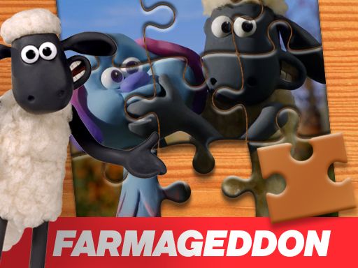 A Shaun the Sheep Movie Farmageddon Jigsaw Puzzle - browser game screenshot