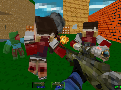 Blocky Combat Swat Zombie Survival 2022 - browser game screenshot