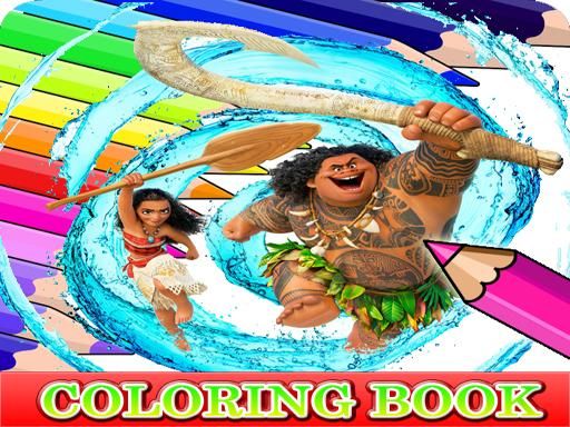 Coloring Book for Moana - browser game screenshot