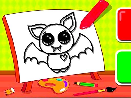Easy Kids Coloring Bat - browser game screenshot