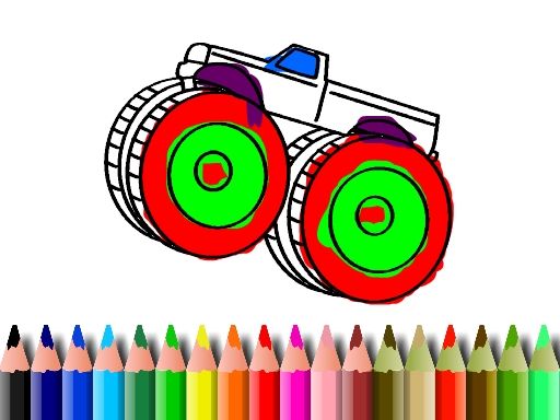 BTS Monster Truck Coloring - browser game screenshot